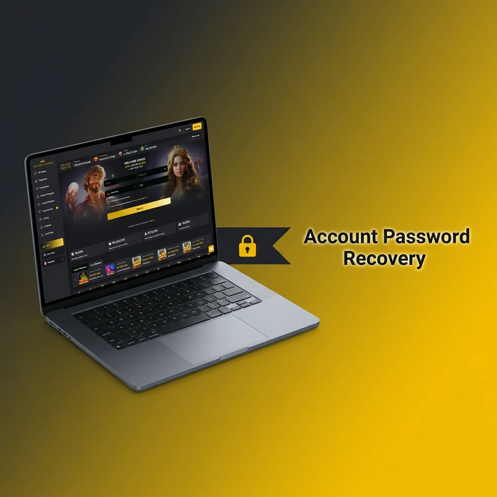 Four steps to recover a Golden Crown account password using a reset link sent via email or text message.