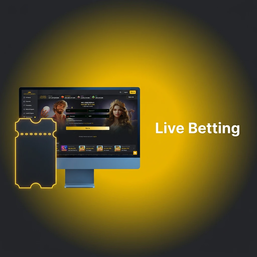 Golden Crown Canada live betting interface showing real-time odds, in-play sports markets, and live statistics.