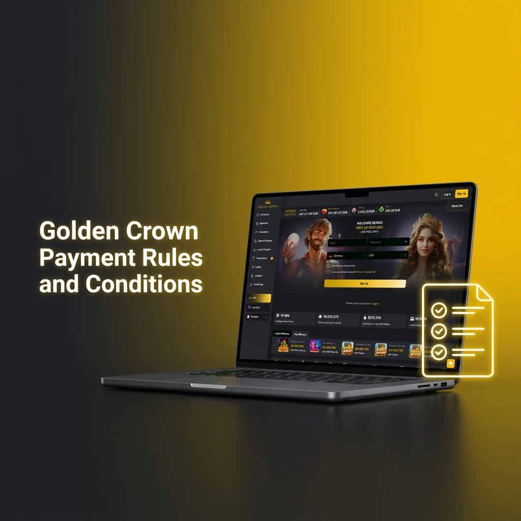 Golden Crown Payment Rules and Conditions, outlining guidelines for verification, turnover, limits, and payouts.