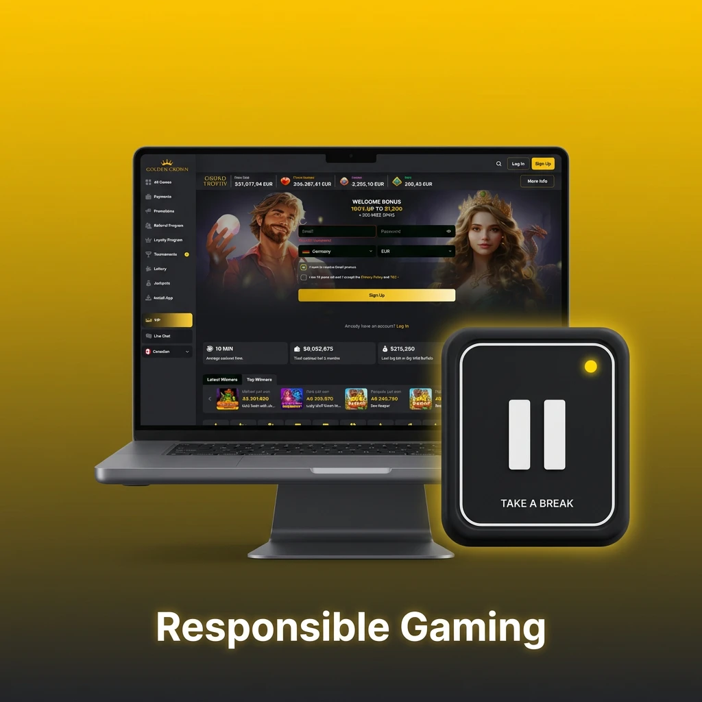 Graphic promoting responsible gaming, healthy online wagering habits, deposit limits, and self-exclusion tools.