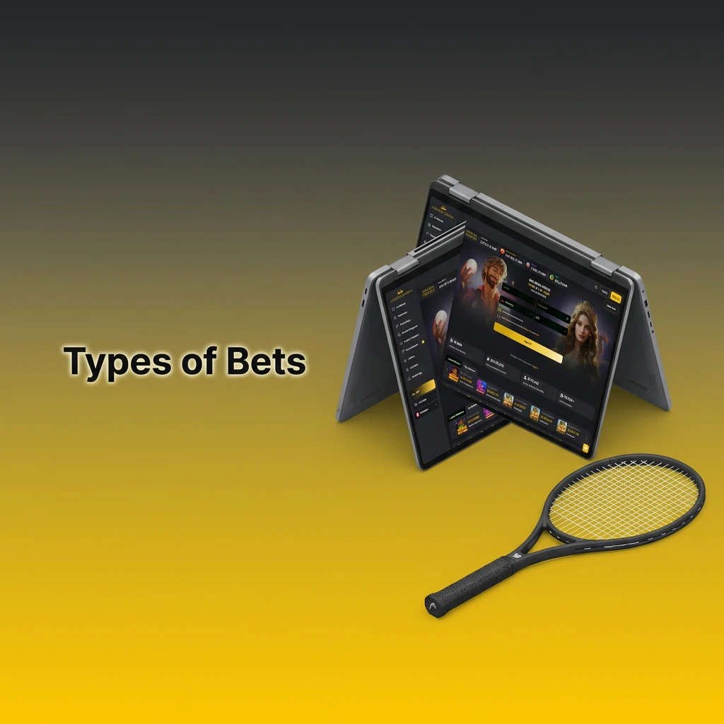 List describing three types of bets: Single (one outcome), Express (combined selections), and System (safer returns).