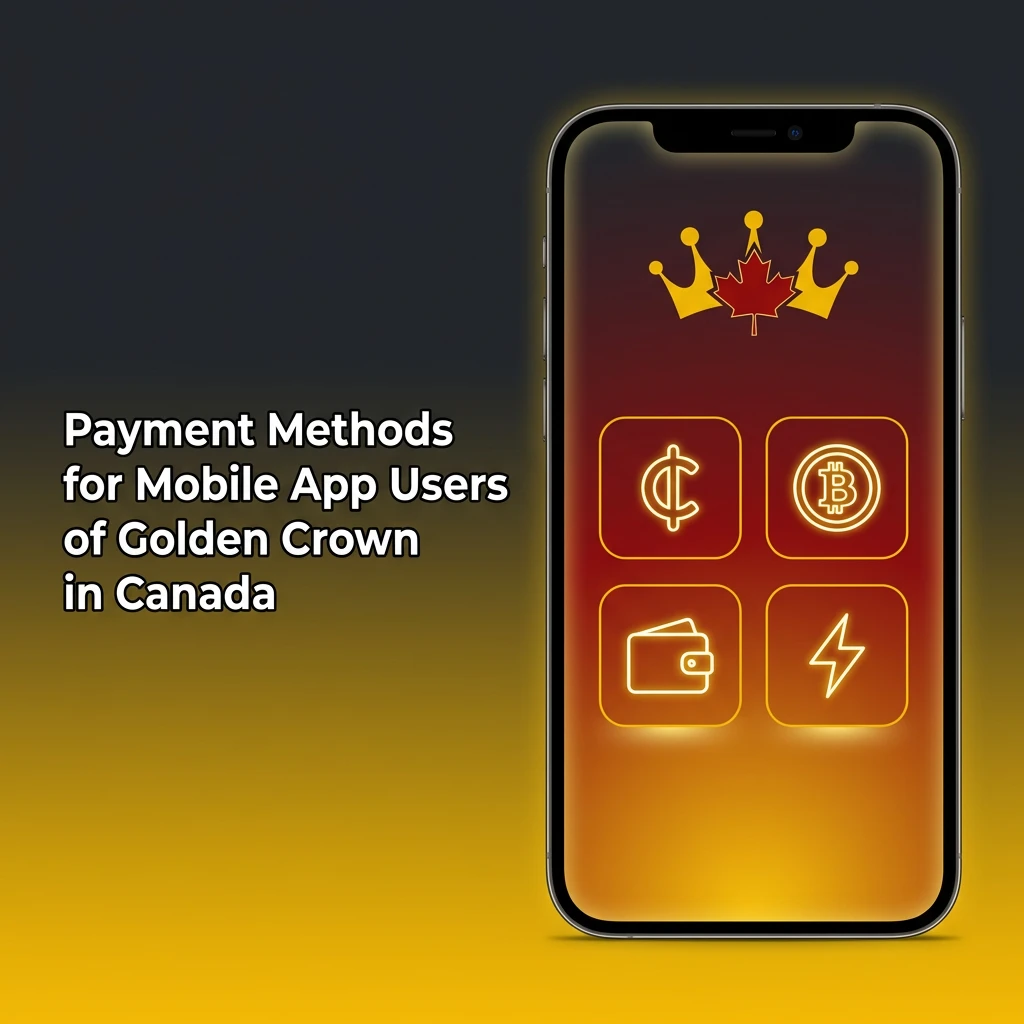 Table showing min and max deposit and withdrawal limits for payment methods on the Golden Crown Canada mobile app.